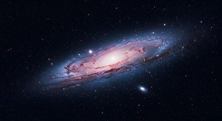 Obraz premium Spectacular panoramic deep space galaxy with clusters of stars and cosmic dust