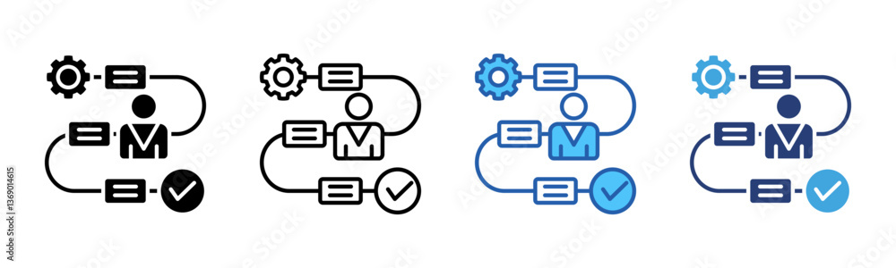 Poster Workflow icon sheet multiple style collection