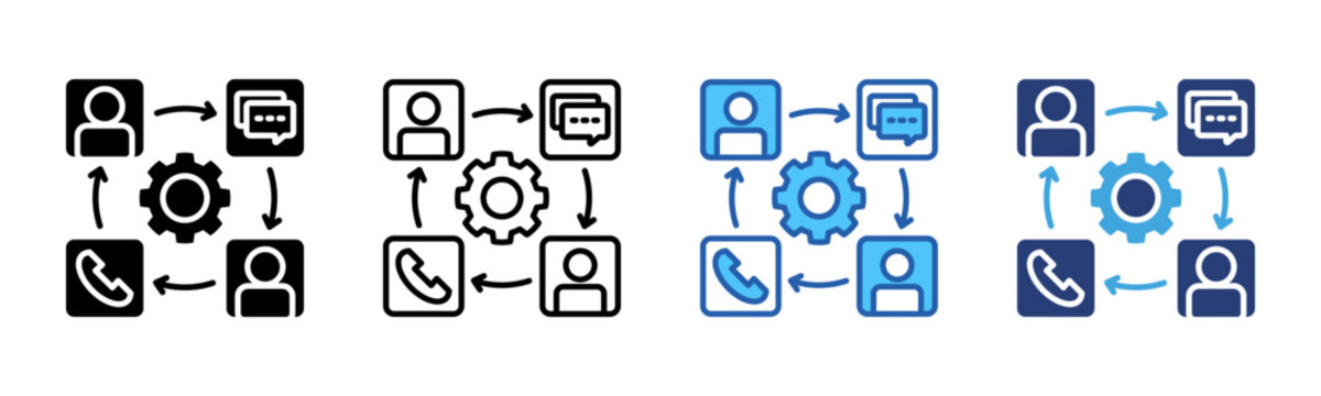Communications icon sheet multiple style collection