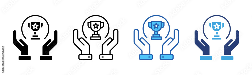 Poster achievement icon sheet multiple style collection