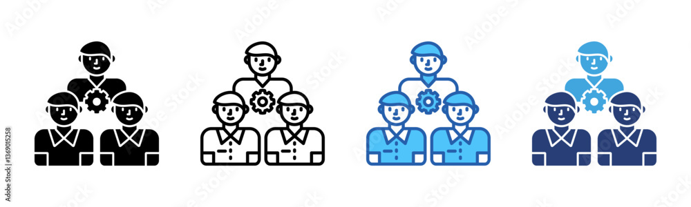 Poster Workforce icon sheet multiple style collection