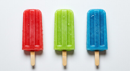 tres paletas de hielo de diferentes sabores 