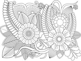 PrintFlowers Coloring Pages For Adules