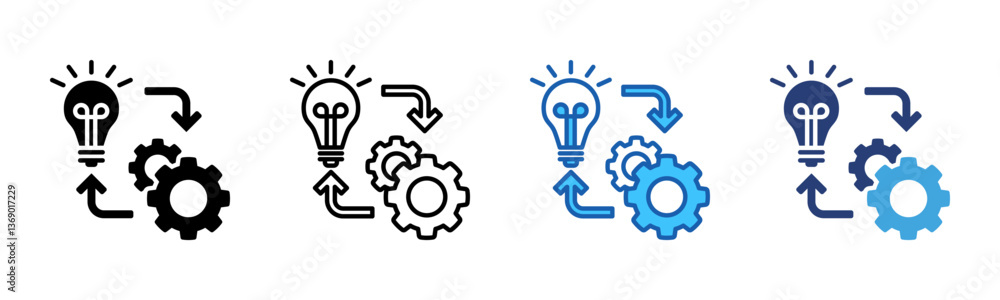 Poster Implementation icon sheet multiple style collection