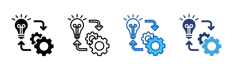 Implementation icon sheet multiple style collection