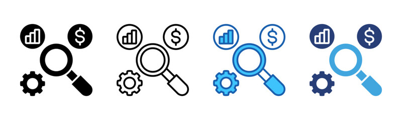 Research icon sheet multiple style collection