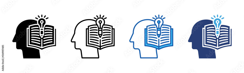 Poster Knowledge icon sheet multiple style collection