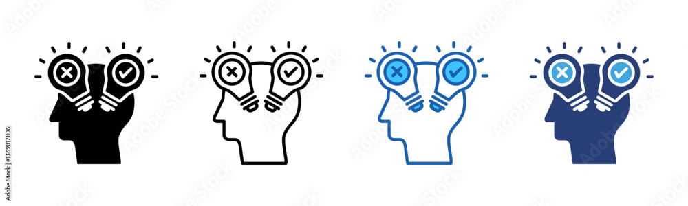 Poster hypothesis icon sheet multiple style collection