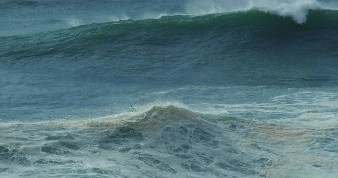 Epic Big Waves Crashing at Nazar&eacute; &ndash; Dramatic Ocean Power and Coastal Fury