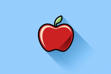 Fototapeta premium Red apple with a green stem