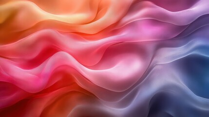 Obraz premium Colorful Flowing Fabric Waves in Soft Light and Beautiful Patterns