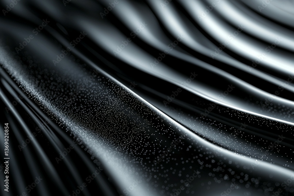 Poster a black and white image of a fabric with a pattern of dots