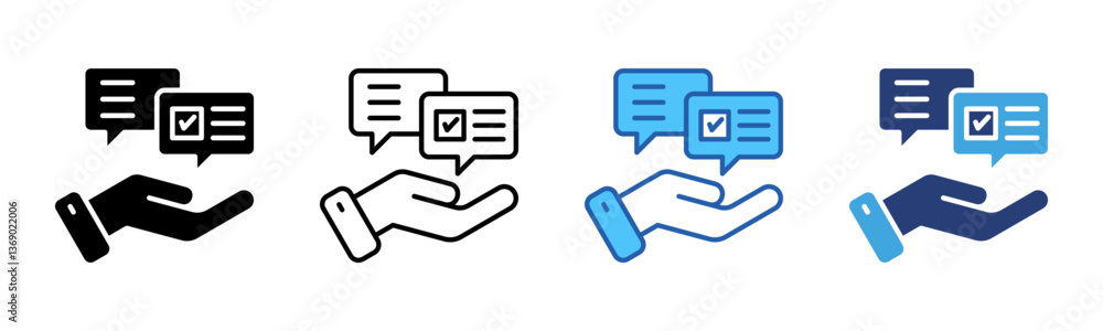 Poster advice icon sheet multiple style collection