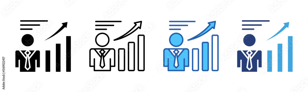 Poster personal growth icon sheet multiple style collection