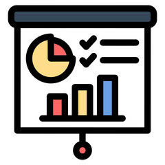 Report Presentation Icon Element For Design