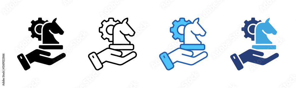 Poster Strategy icon sheet multiple style collection