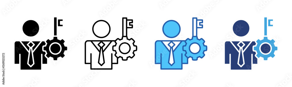 Poster key person icon sheet multiple style collection