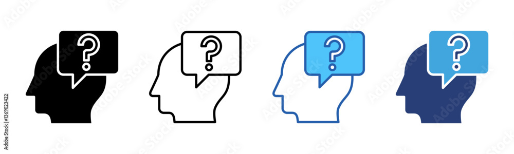 Poster question icon sheet multiple style collection