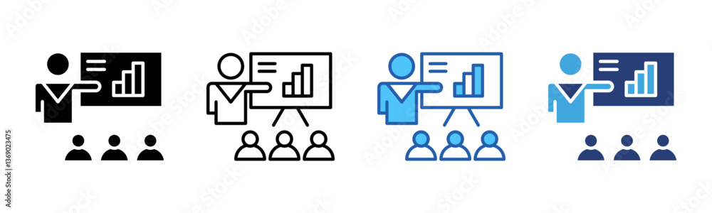 Poster Presentaation icon sheet multiple style collection