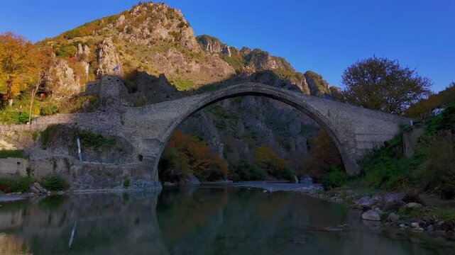 Flying under the Konitsa Stone bridge