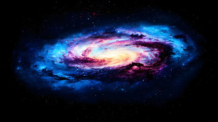 Fototapeta premium Spiral Galaxy With Vivid Colors In Space