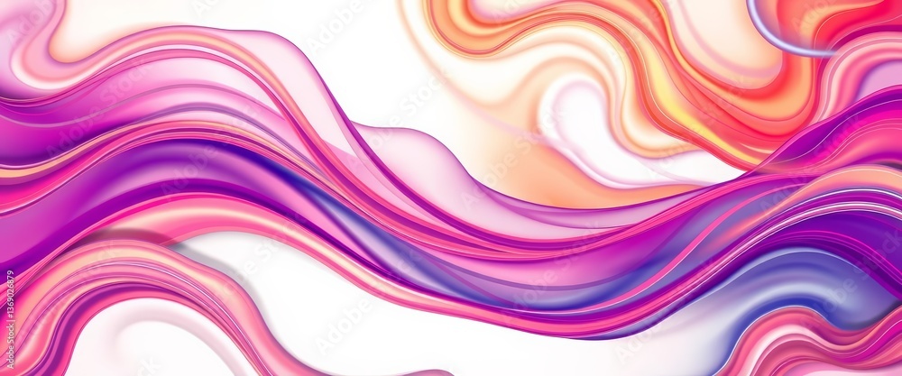 Poster abstract dynamic fluid lines forming swirling, interconnected shapes, leaving ample negative space, 