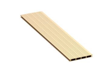 Golden decking board isolated on white background. Siding planks. 3d render