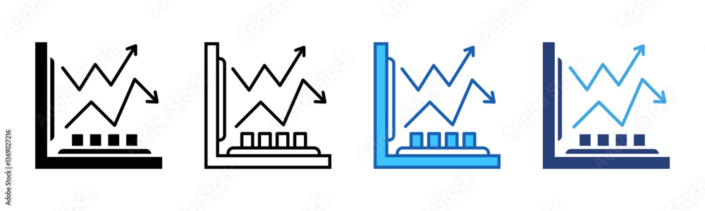 Poster Line Graph icon sheet multiple style collection