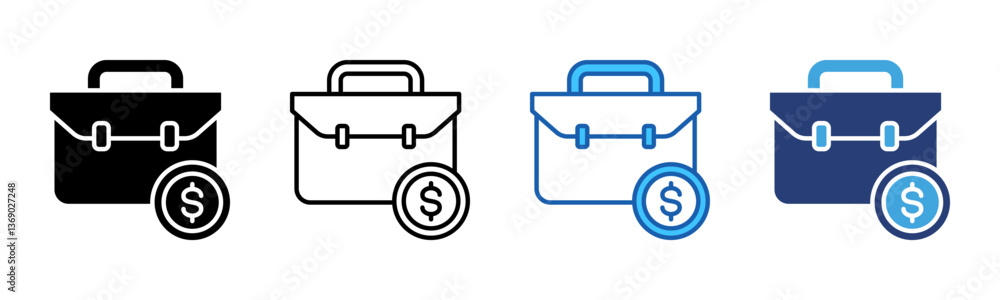 Poster portfolio icon sheet multiple style collection