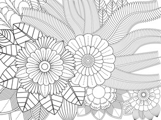 PrintFlowers Coloring Pages For Adules
