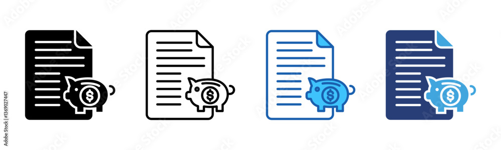 Poster savings icon sheet multiple style collection