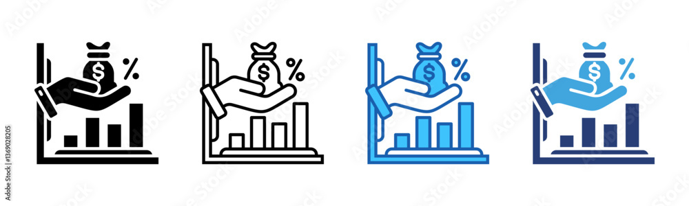 Poster creditor icon sheet multiple style collection