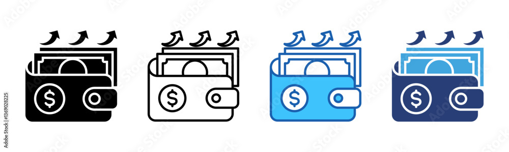 Poster expense icon sheet multiple style collection
