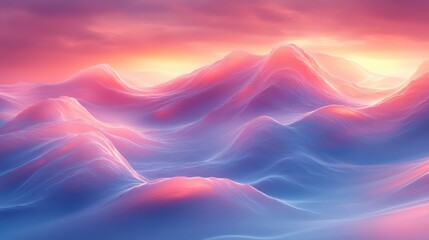Obraz premium Dreamy Abstract Landscape with Soft Pastel Hues and Gentle Waves