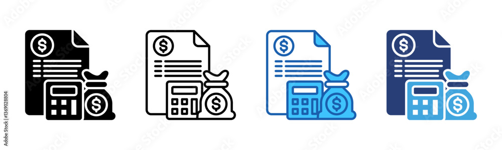 Poster Budget icon sheet multiple style collection
