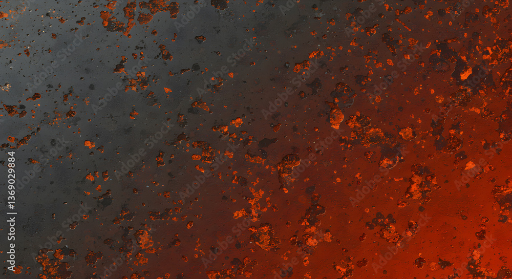 Aufkleber gunmetal gray to fiery red gradient background with authentic rust texture