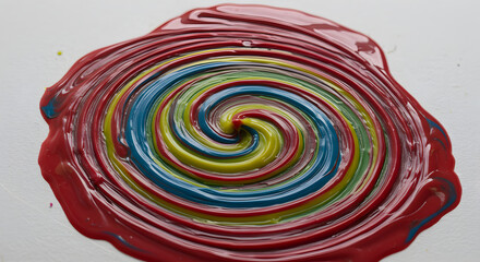 Vibrant melted crayon art, swirled colors create a mesmerizing abstract pattern