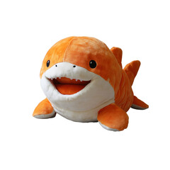 Adorable Orange Plush Shark Toy - Cute Stuffed Animal for Kids