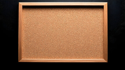 Fototapeta premium Blank Corkboard With Wooden Frame On Dark Background