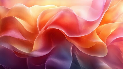 Obraz premium Colorful Abstract Waves of Soft Fabric Flowing in Gradient Light