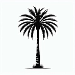Obraz premium Black Silhouette of a Palm Tree