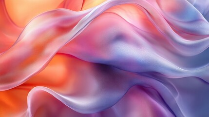 Obraz premium Colorful Silk Fabric Waves with Smooth Drapery and Elegant Flow