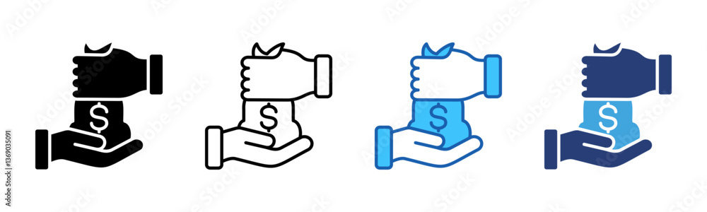 Poster Borrowing icon sheet multiple style collection