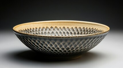 Fototapeta premium A beautifully textured ceramic bowl with a unique, handcrafted design.