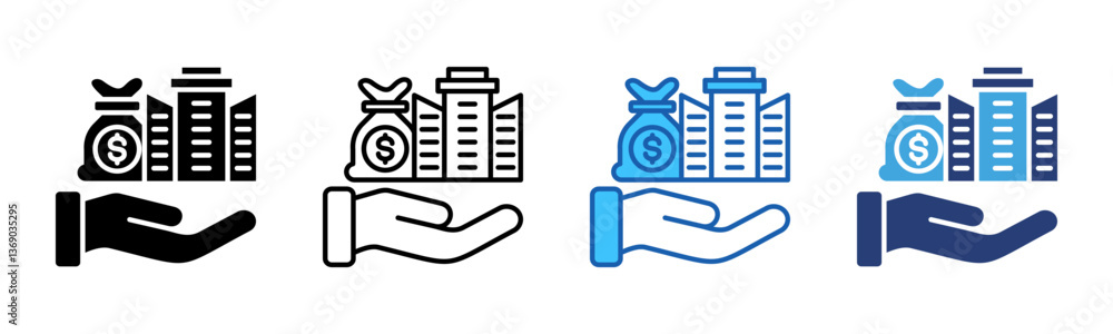 Poster assets icon sheet multiple style collection