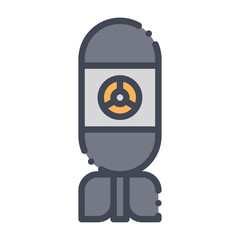Bomb filled outline icon. Bomb color line illustration.

