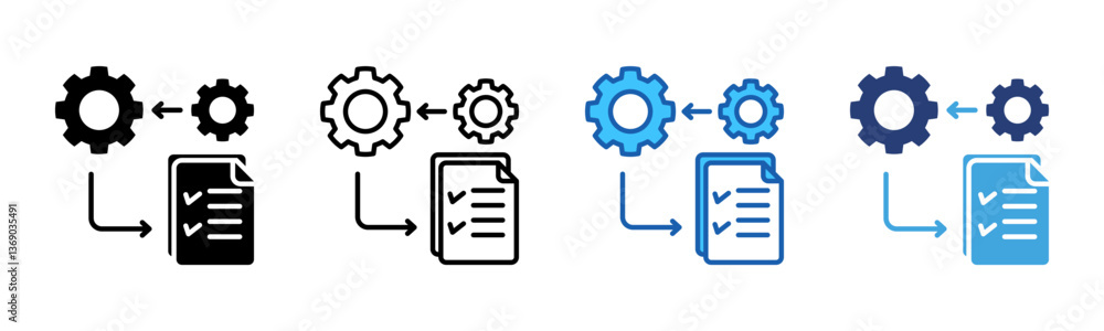 Poster Execution icon sheet multiple style collection