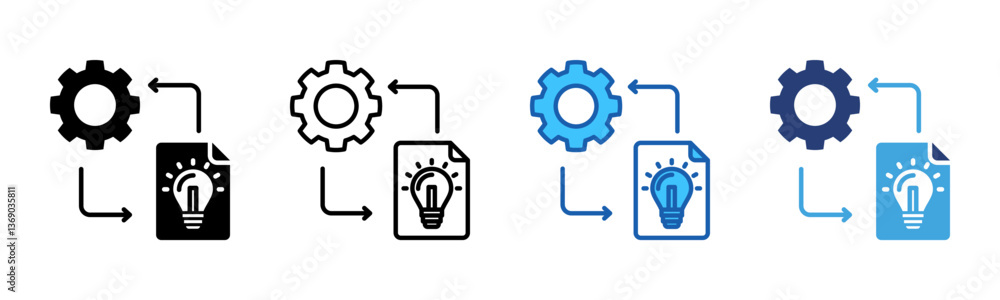 Poster Implement icon sheet multiple style collection