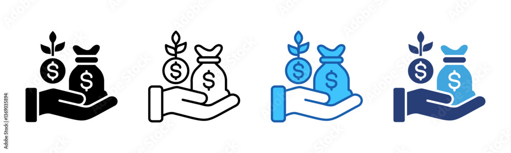 Poster venture icon sheet multiple style collection