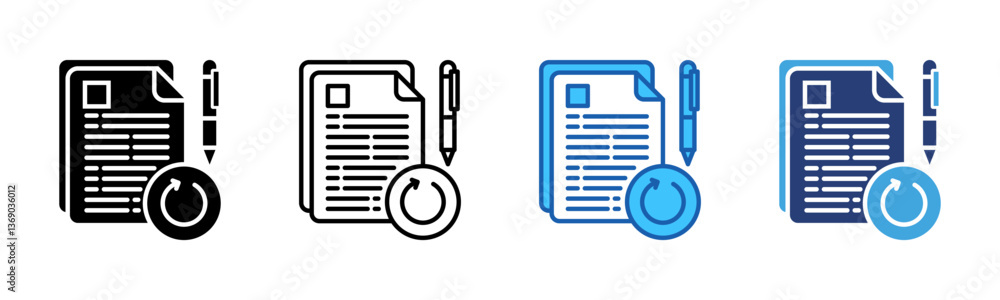 Poster renewal icon sheet multiple style collection